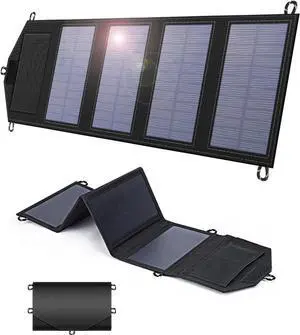 JAENFONG 35W Portable Solar Panel Foldable Solar Charger with 5V/3A USB Suitable for Mobile Phones Tablets and Power Banks Suitable for RVs Backpacks and Hiking Trips
