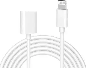 JAENFONGiPhone Extension Cord Lightning Male to Female Charging Adapter Extension Cable 6.6FT iPhone Charging Cable Video & Audio Compatible for iPhone iPad Data Sync Fast Charging Connector Extension