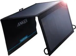 JAENFONG Solar Panel Anker 15W USB Solar Charger with Dual-Port and Foldable Panel PowerPort Solar Lite for iPhone 11/Xs/XS Max/XR/X/8/7 iPad Pro/Air/Mini Galaxy S9/S8/S7/S6 and More
