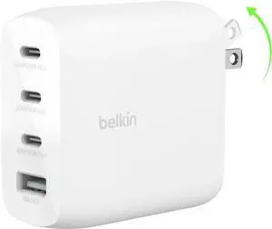 112W 4-Port GaN Wall Charger Multi-Port Charger Block w/USB-C Power Delivery Fast Charge & USB-A Port for MacBook iPhone 16 iPad Galaxy S24 Google Pixel Nintendo Switch 2 & More