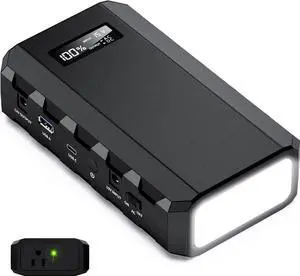 Portable Power Bank with AC Outlet 65W/110V Portable Laptop Charger with QC3.0 USB*1/USB-C *1 88.8Wh/24000mAh Laptop Power Bank Fast Charging for Camping Travel Home Power Backup
