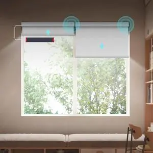 JAENFONG Solar Panel Mobile Power USB-C Plug Mounted on Windows Charger for Roller Shades Black