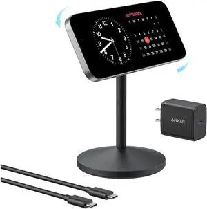 MagGo iPhone 16 MagSafe Charger Stand 15W Fast Magnetic Wireless Charging Station Qi2 Certified 360° Wireless Charger for iPhone 16/15/14 Series and AirPods (25W Adapter Included)