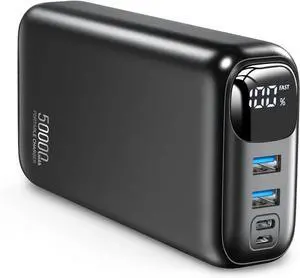 JAENFONG Portable Charger 50000mAh Power Bank - 22.5W Fast Charging External Battery Pack LED Display USB-C Portable Cell Phone Charger for iPhone 16/15/14/13 Pro Android Galaxy Etc
