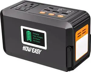 120W Portable Power Bank 24000mAh Portable Laptop Charger Battery Backup with 2 110V AC Outlets/ 3 DC Ports/2 USB QC3.0/LED Light for CPAP Outdoor Camping Travel Home Hurricane Emergency