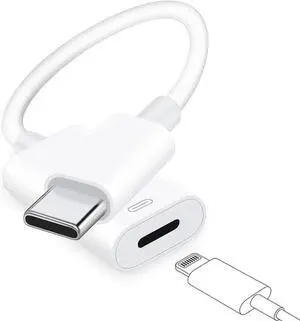 USB C to Lightning Headphone Audio Adapter for iPhone 16 15 Plus Pro Max with Charge Data Type C Male to Female Lightning Earphone Converter Dongle for iPad Pro Air Mini MacBook