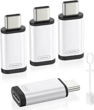 Lightning to USB C Adapter 4Pack NOT for Earbuds/Headphones/OTG USB-C to Lightning Adapter for iPhone 15/16 Pro/16 Pro Max/Plus Galaxy S24 iPad ONLY for 36W Fast Charging/Data Sync White/Black