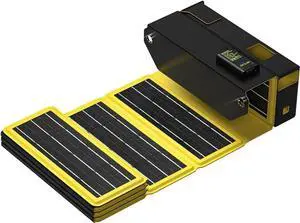 JAENFONG Solar Charger with USB Port 12W Portable and Foldable Solar Panel Charger USB Solar Panel Hiking Camping Gear Compatible with iPhone iPad Galaxy and More(Design for Shargeek 140)