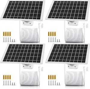 JAENFONG 4 Pack Solar Panels for Outdoor Camera Micro USB & USB-C Solar Panel Charger 5V 6W 4W 3W Solar Panel for Security Camera Fit for Wyze Cam Outdoor a.nran Arlo Essential Simplisafe Eufy Cameras