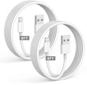 iPhone Charger [ MFi Certified] 6FT Lightning Fast Charging USB to Lightning Cable USB Wall Charger 2 Pack iPhone Charge Cord Compatible with iPhone 14 13 12 11 Pro Max XR XS X 8 7 6 Plus SE iPad