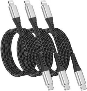 JAENFONG USB C to Lightning Cable 3FT 3 Pack iPhone Charger Cord MFi Certified 3 Foot iPhone Cable PD Fast Charging for iPhone 14 13 12 11 Pro Max Xs 8 7 6 5 Plus iPad Air Mini