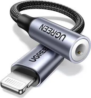 JAENFONG Headphone Adapter for iPhone Lightning to 3.5mm Adapter MFi Certified Lightning Aux Audio Jack Dongle Compatible with iPhone 14 Pro Max/14 Plus/13 12 11 Pro Max/SE/XS Grey