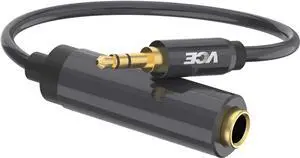 JAENFONG 1/4 to 3.5mm Adapter 3.5mm 1/8 inch Male to 6.35mm 1/4 inch Female Audio Jack for Headphone Amplifiers Guitar Home Theater Devices - 8 inch