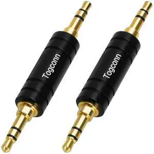 JAENFONG Gold-Plated 3.5mm Audio Adapter 2 Pack - 3-Pole TRS to 3.5mm Jack Coupler for BT Receiver MP3 Player Car Transmitter Speakers