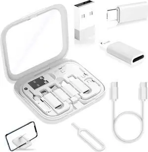 JAENFONG USB-C to USB Adapter USB C to Lighting Cable Box Contains Makeup Mirror/USB C Cable/Micro USB to USB C/USB A to USB C Cell Phone OTG Adapters for iPhone 14/15 Google Pixel Galaxy