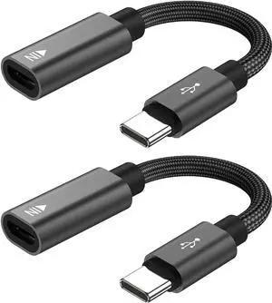 JAENFONG Micro USB to USB C Adapter (2-Pack) Micro USB Female to USB Type C Male Convert Connector Fast Charging Compatible with Galaxy S23 S22 S21 S20 S10 S9 Note 10 9 8 LG V35 V30 G8 G7 Google Moto