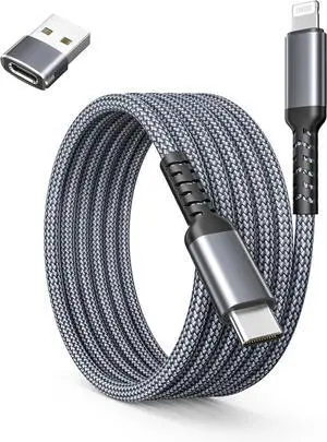 JAENFONG for iPhone 14 13 12 Pro Max Plus Charger Cable 3.3FT USB Type C to Lightning Cord with USB A Adapter Fast Charging Power Cord for iPhone 11 Mini XS XR X 8 7 6 SE i Pad 8th 9th Gen
