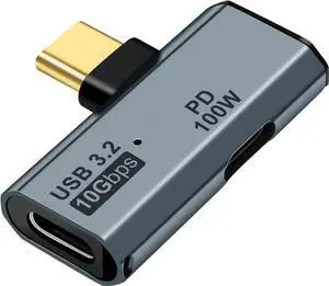 JAENFONG USB C OTG Adapter Type C 100W PD Charging to Dual USB C Splitter for iPhone 15 Pro Max Google TV Chromecast 2020 MacBook Galaxy S22/S23 (Gray)