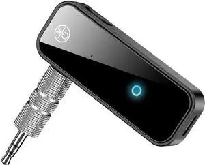 JAENFONG Bluetooth 5.0 Adapter 3.5mm Jack Aux Dongle 2-in-1 Wireless Transmitter Receiver for Car TV Audio Headphones Speakers Projector