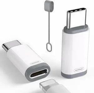 JAENFONG 2 Pack Lightning to USB C Adapter for iPhone 15/16/16 Pro Max/Plus S24 Support Charging & Data Transfer Type C Charger Connector Cable Lightning Female to USB C Male Adapter Not for Audio