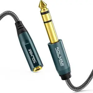 JAENFONG 1/4 to 3.5mm Headphone Adapter 1/4 to 1/8 6.35mm Male to 3.5mm Female TRS Stereo Audio Adapter Cable for Headphone Mixer Guitar Piano Keyboard Amplifier Speaker and More - 1 Feet
