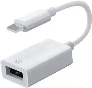JAENFONG USB OTG Adapter for iPhone/iPad - Supports Connection to USB Flash Drive Card Reader & Camera for Data Sync