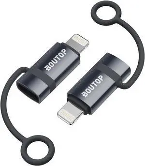 JAENFONG [MFi Certified] 3A 36W USB C to Lightning Adapter USBC to Lightning Adapter Support Data Sync/PD Fast Charging Compatible with iPhone iPad AirPods with Anti-Lost Holder - 2 Pack