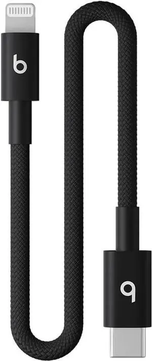 JAENFONG USB-C to Lightning Woven Cable Fast Charging Durable/Tangle-Free Compatible Charger for Devices w Lightning Ports (20 cm 8 in) - Bolt Black