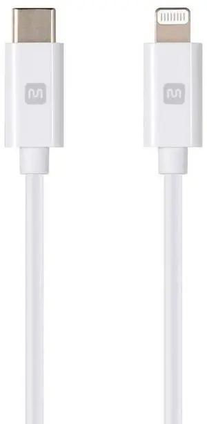 JAENFONG Essential MFi Certified Lightning to USB-C Charging Cable - Gold Plated 1.5 Feet White