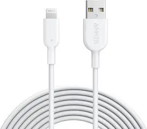 JAENFONG Powerline II Lightning Cable MFi Certified USB Charging/Sync Lightning Cord Compatible with iPhone 11 Series/SE/Xs/XR and More(10FT White)