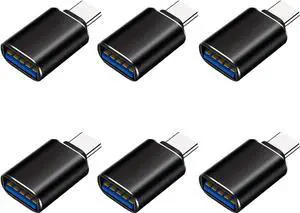 USB C to USB Adapter 6 Pack USB C Male to USB A 3.0 Female OTG Adapter 5Gbps High-Speed Data Transfer 20V/3A 60W Charging Converter for iMac MacBook Pro Air iPhone 16 15 iPad and More Type C Devices