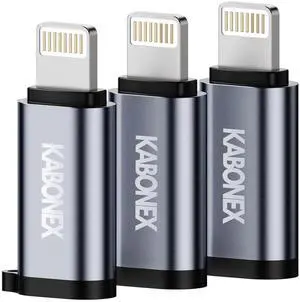 JAENFONG [ MFi Certified] USB C to Lightning Adapter | 36W PD Fast Charging | Compatible with iPhone 14/13/12/11/X/8/7/6/5S/Se Series iPad Pro iPod Nano | Type C to Lightning Adapter - 3 Pack