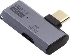 JAENFONG USB-C Splitter 1 in 2 Out Charger Connector Type-C Female USB3.0 10Gbps Data OTG & 100W PD Power Adapter for Laptop Tablet Phone