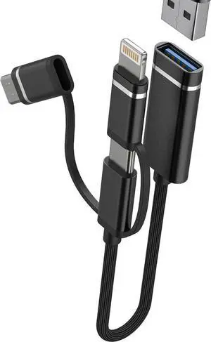 JAENFONG USB C Lightning USB Male to OTG 3.0 Female Adapter(3 in 1)for Cable for iPhone 16 15 14 Pro max Flash Drive Type C Macbook for iPad Connector Laptop Computer Data Transfer Compatible for