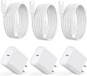 Fast Charger for iPhone 16 15 3Pack USB C iPad Charge PD Fast Charger Block 6FT Long USB C to Type C i Phone 16 15 Charging Cable Cord for iPhone 16/16 Pro/Plus/15/15 Pro/Pro Max iPad Pro 12.9/11inch