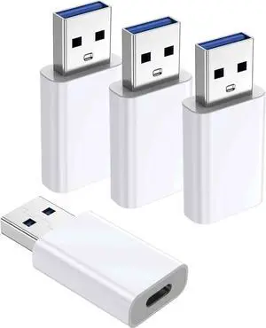 JAENFONG OTG Adapter4-Pack USB-C Female to USB-A Male Adapter USB to USB C Adapter Compatible with iPhone 16 15 14 13 12 Car MagSafe Watch Mini Wall Plug iPad Galaxy Pixel 7 6 5 CarPlay etc