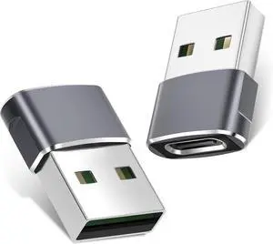 JAENFONG USB to USB C Adapter for iPhone 16 Charger 2Pack USBC Female to A Male OTG Type C Converter for Watch Ultra iWatch 8 9 10 iPhone 15 14 Plus Pro Max AirPods iPad Car S25 S24 17