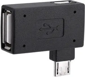 JAENFONG OTG Adapter 90* L Angle USB Port Adapter Micro OTG Cable Compatible with Firestick 2nd Gen 3rd Gen and 4K Android Smartphones Tablets Rii Keyboards SNES NES