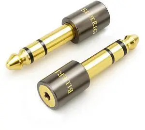 JAENFONG 2-Pack 1/4 to 3.5mm adapter (TRS 1/4 to 1/8 AUX Audio Jack Converter Gold Plated Aluminum Shell 6.35mm Male to 3.5mm Female) Stereo Headphone Adapter for AUX Cable Guitar Amplifier Piano