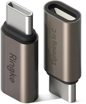 JAENFONG Lightning Female to USB C Male OTG Adapter [2 Pack] for Fast Charging and Data Transfer USB Type C Charger Converter Compatible with iPhone 16 15 Pro Max Plus Galaxy and Pixel - Gunmetal