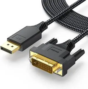 JAENFONG DisplayPort to DVI Cable 10ft DP Display Port to DVI Cable Adapter Male to Male Cord for Monitor Desktop Laptop Projector HDTV Compatible with HP ...