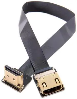 JAENFONG CYFPV Up Angled 90 Degree HDMI Male to Female FPC Flat Cable for HDTV Multicopter Aerial Photography