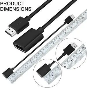 JAENFONG 4 Pack 19 Pin Male to Female HDMI Extension Cable Support 4K 1080P HDMI Extender Adapter Compatible for TV Stick DVD HDTV LCD HD TV (1FT Black)