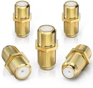 JAENFONG Coaxial Coupler (5 Pack) - Cable Connectors for Coaxial Cable Extension F81 Extension Adapter - Works with HDTV Antenna Cable Modem Coaxial Splitter CATV
