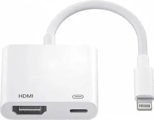 [ MFi Certified] Lightning to HDMI Digital AV Adapter 1080P HD Video HDMI Sync Screen Connector Cable with Charging Port for iPhone 14 13 12 11 XS XR X 8 7 iPad on HDTV/Projector/Monitor