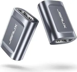 JAENFONG HDMI Coupler Female to Female 2 Pack 4K HDR HDMI Extension Connector Adapter Aluminum Alloy for HDTV Stick Computer PC Monitor Laptop Projector DVD Player PS 4/3(Grey)