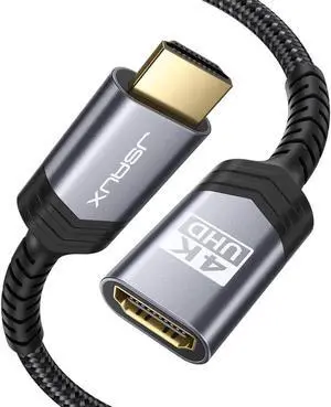 JAENFONG HDMI Extension Cable 3.3FT 4K 60Hz High Speed HDMI Extender Cord Male to Female Adapter Connector (HDR HDCP 2.2) Compatible with TV Streaming Stick Bluray Player HDTV Laptop PC - Grey