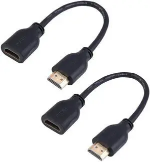 JAENFONG HDMI Extender Cable Male to Female Adapter Short HDMI Extension Cable Support 4K 3D Compatible with TV Stick PS5 Laptop PC Nintendo Switch Blu Ray Player Google Chromecast HDTV 2-Pack