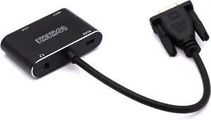 JAENFONG GrayRabbit VGA to HDMI Adapter with Audio and USB Cables for Computers Laptops Monitors Projectors HDTVs