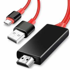 JAENFONG MHL USB 3.1 Type-C to HDMI HD TV Cable for Compatible with Galaxy MacBook Pro and All Phones and Tablets with A USB C Port